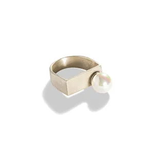 Pearl and Geo Silver Ring