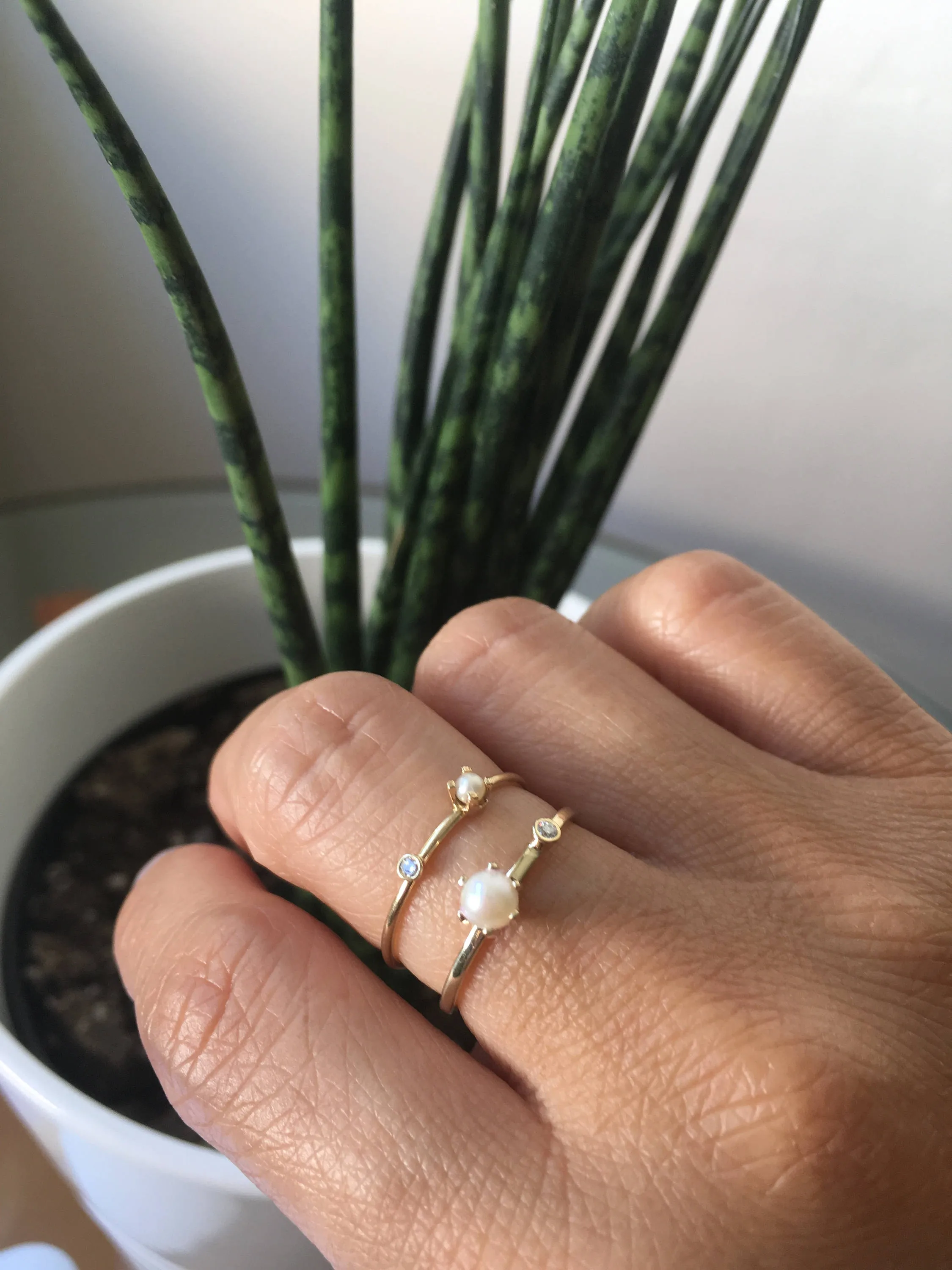 Pearl Duet Ring - Medium
