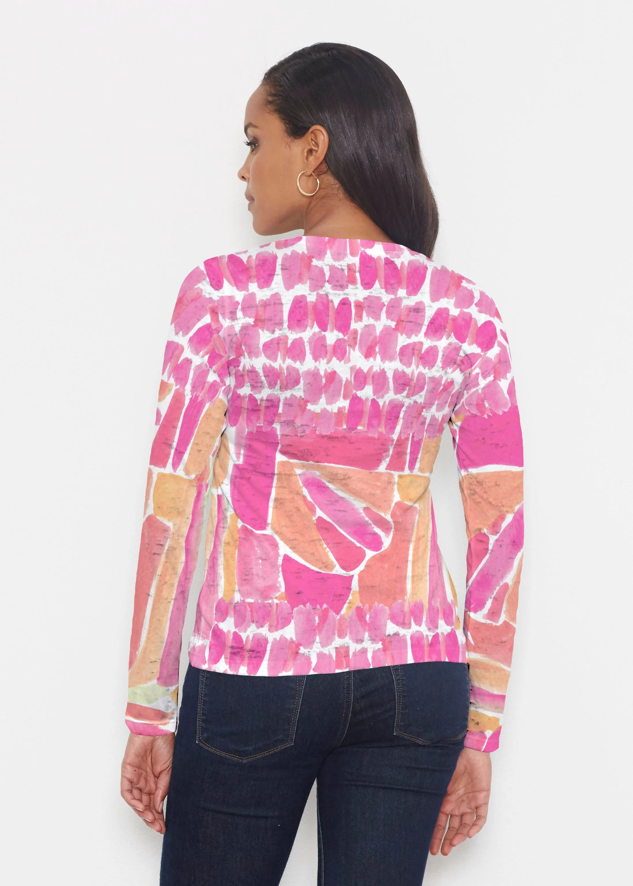Pebble Walk Orange (17261) ~ Signature Long Sleeve Crew Shirt