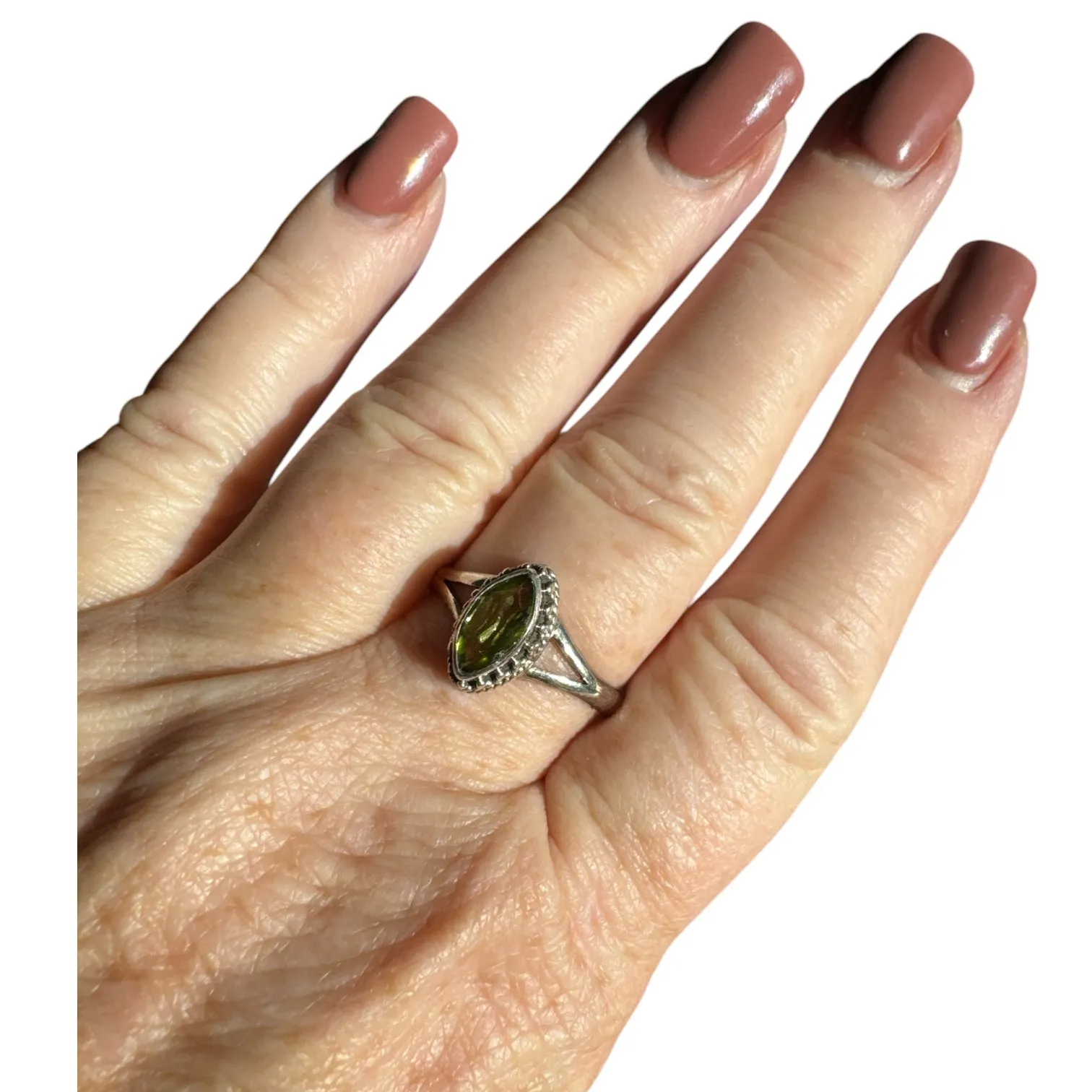 Peridot Solid 925 Sterling Silver Ring 10