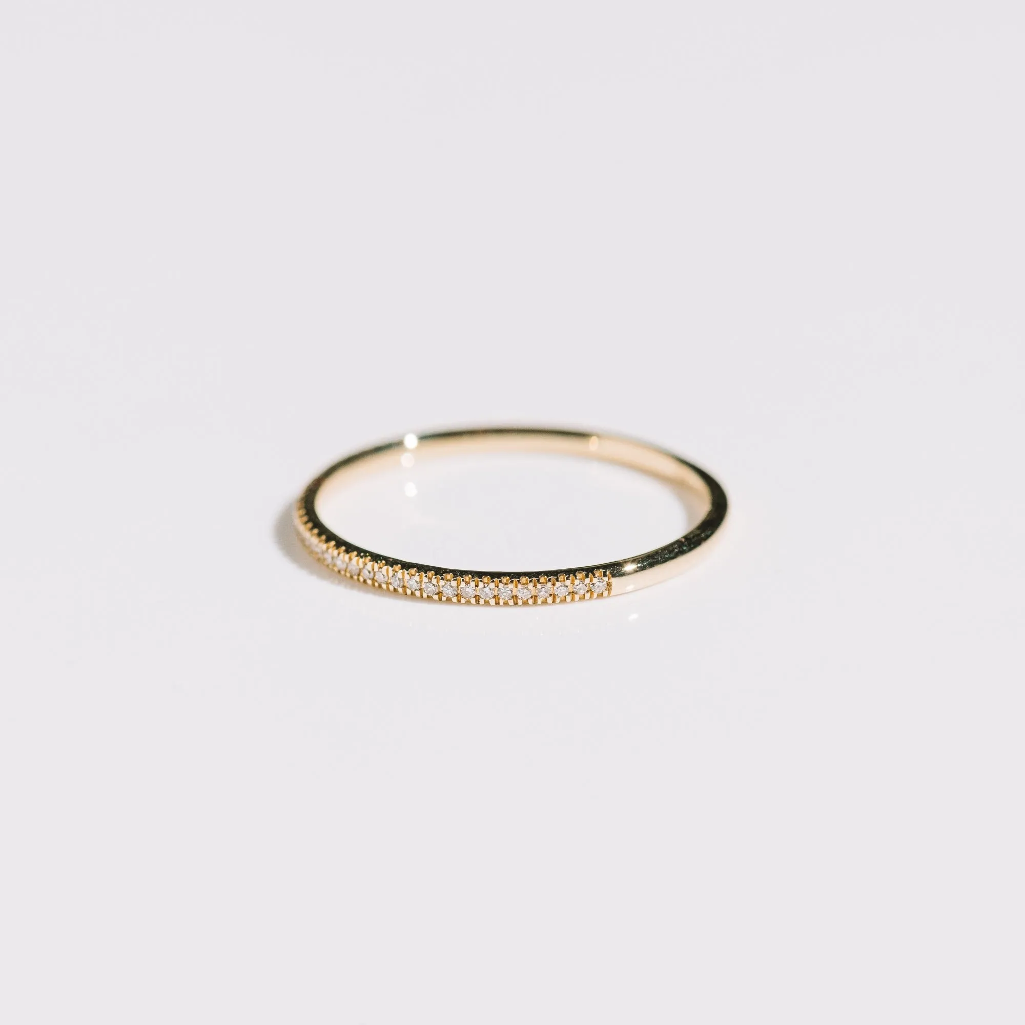 Petite Diamond Half Eternity Band in 14k Gold