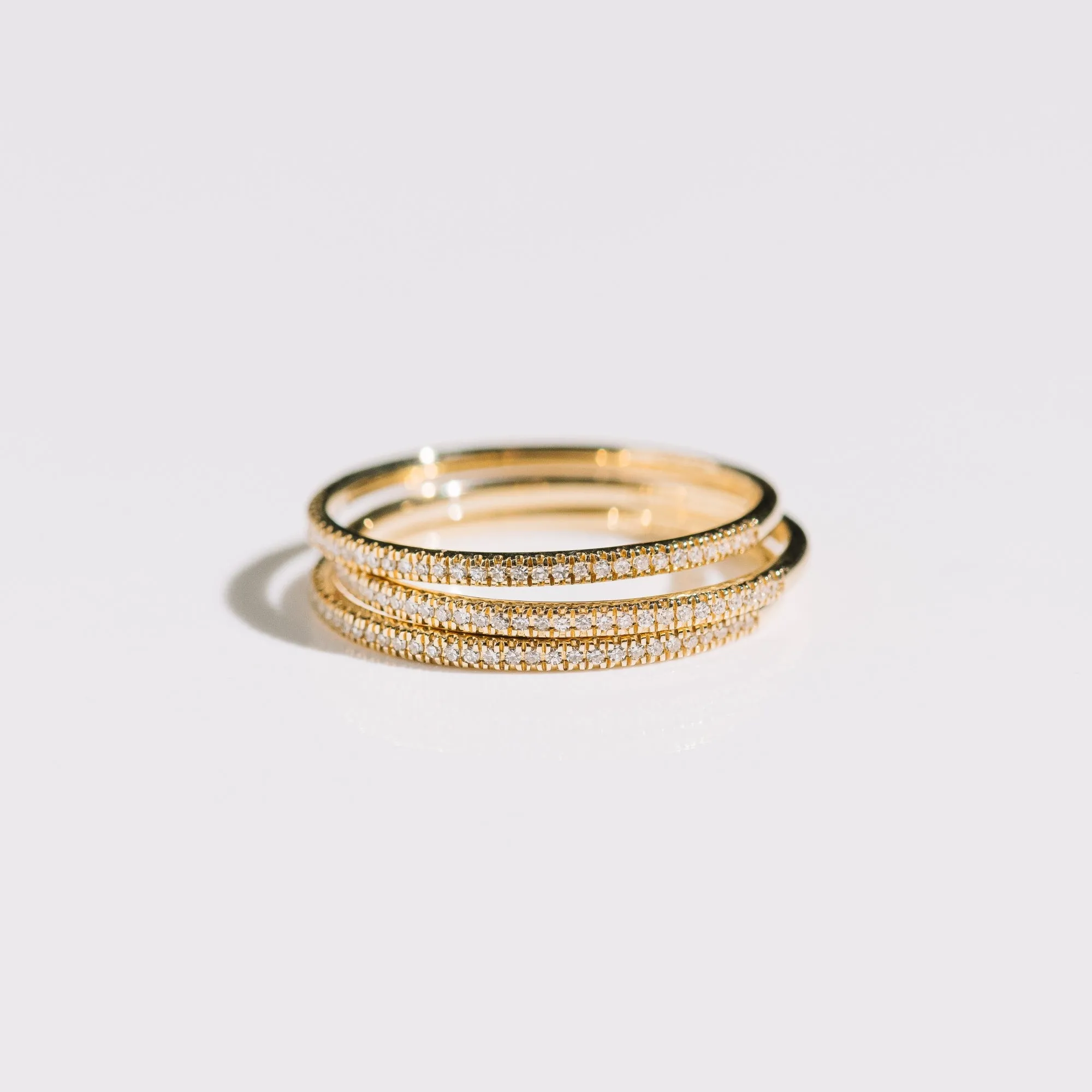 Petite Diamond Half Eternity Band in 14k Gold