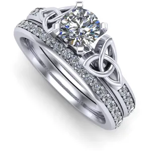 Platinum Celtic Bridal Set AYLIN-1S-SET-PLATINUM