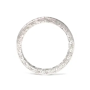 Platinum Eternity Baguette Diamond Band Ring Hand Carved