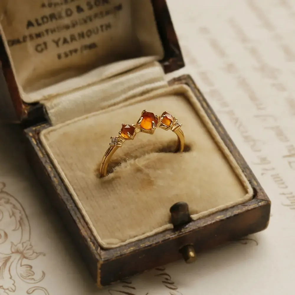 Pomegranate Glow Vintage Open Ring