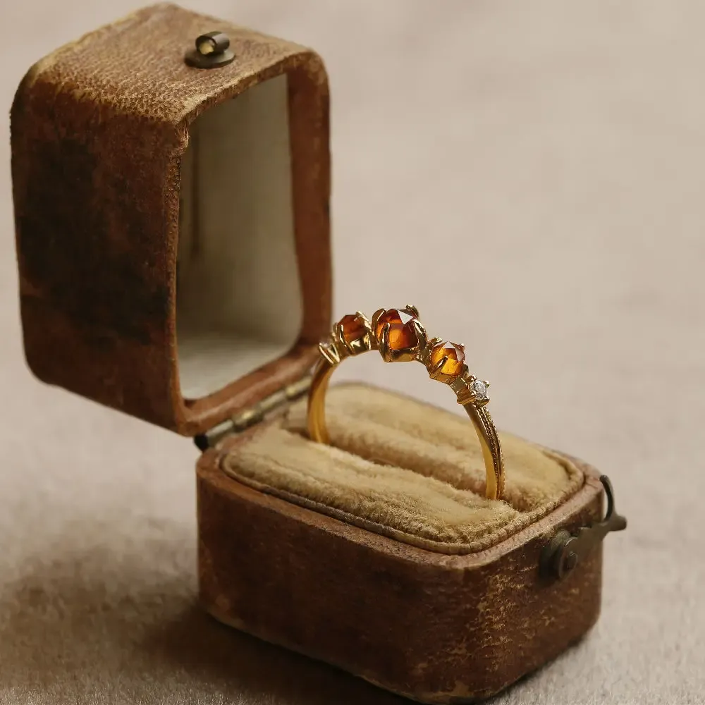 Pomegranate Glow Vintage Open Ring