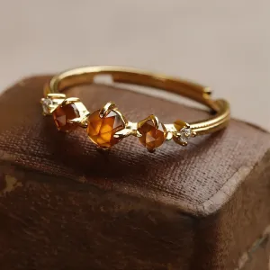 Pomegranate Glow Vintage Open Ring