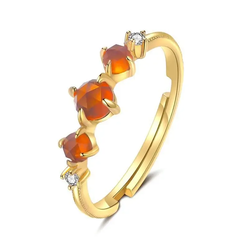 Pomegranate Glow Vintage Open Ring