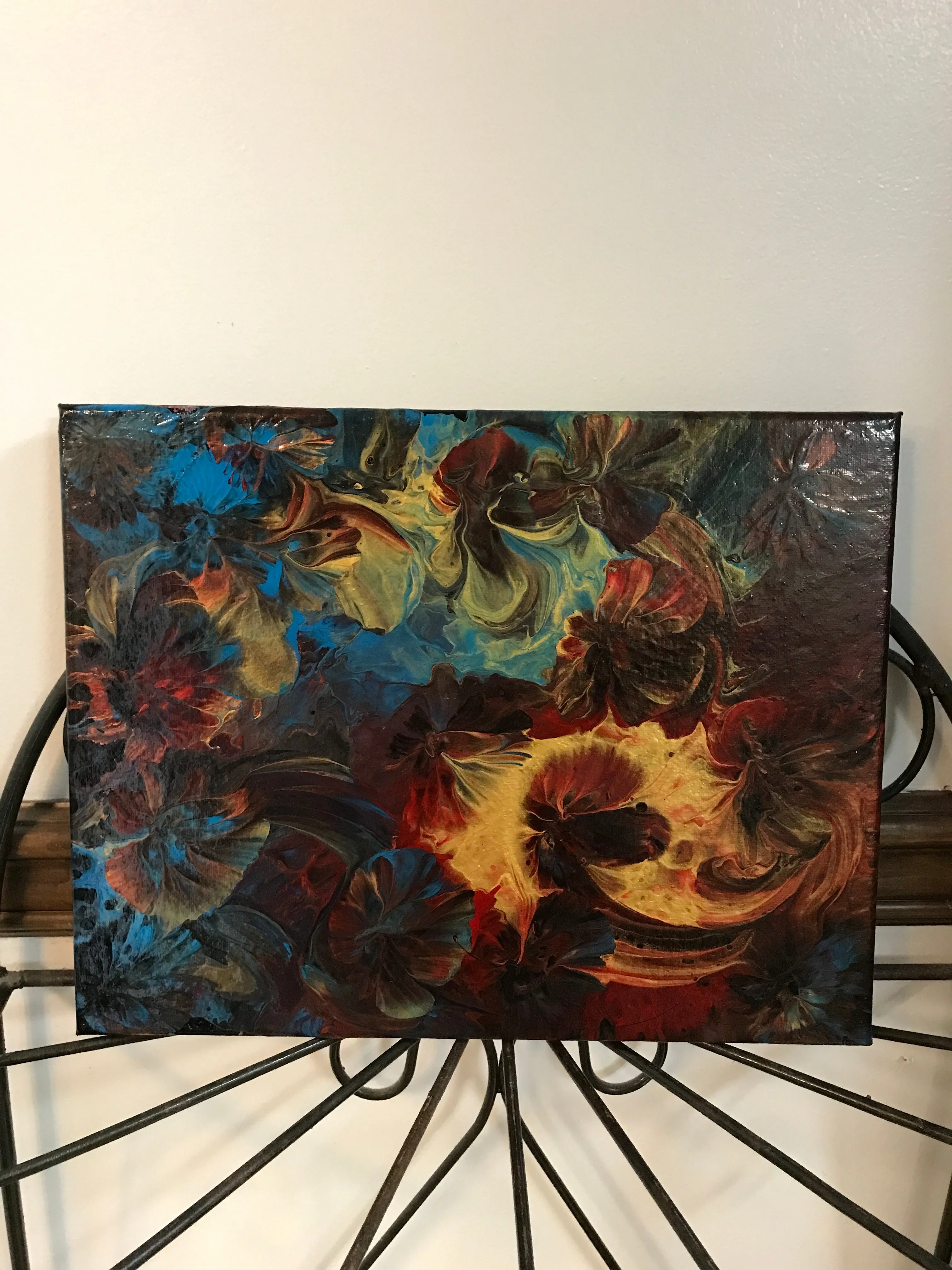 Poured Paint on Canvas Paintings
