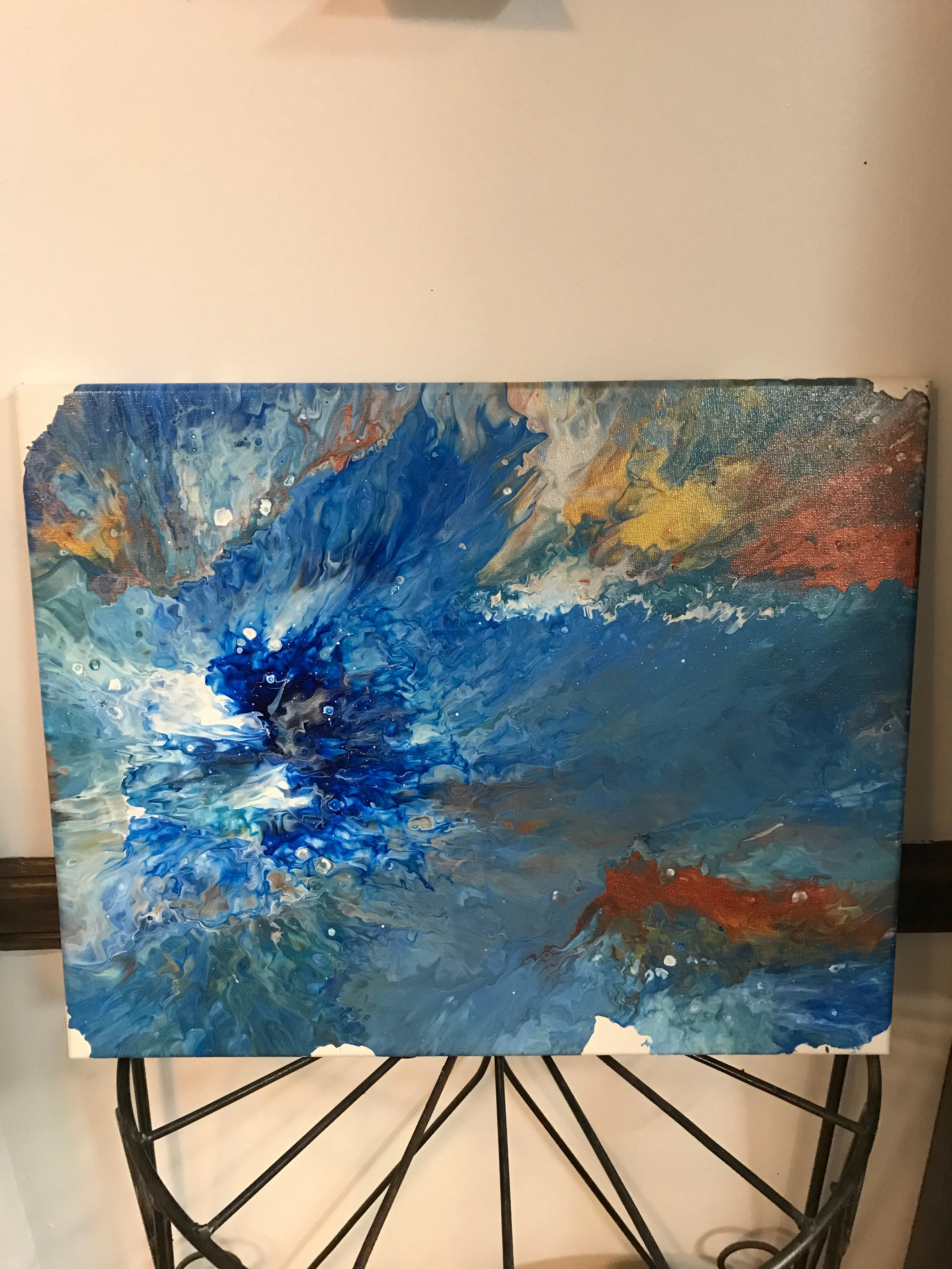 Poured Paint on Canvas Paintings