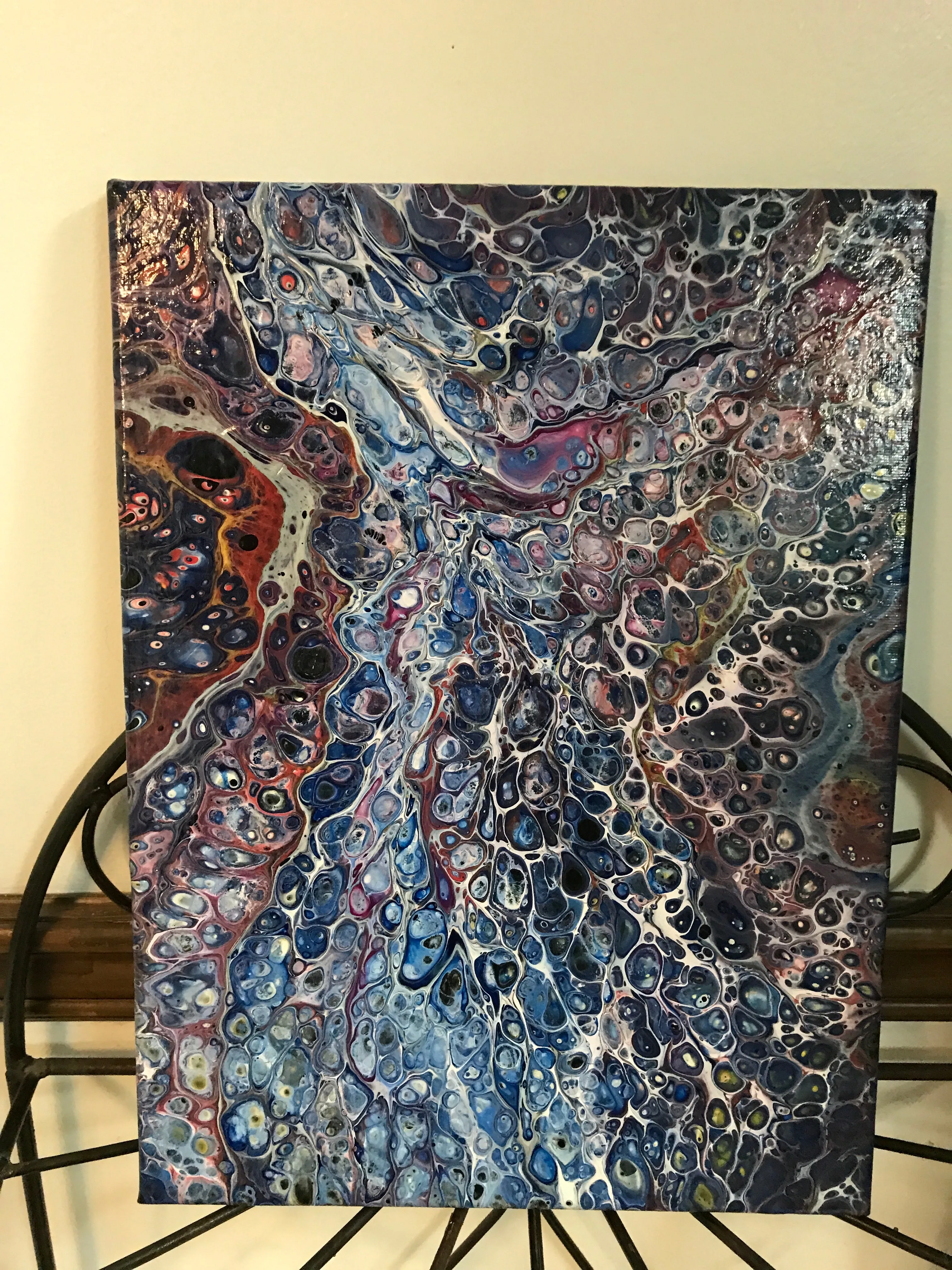 Poured Paint on Canvas Paintings