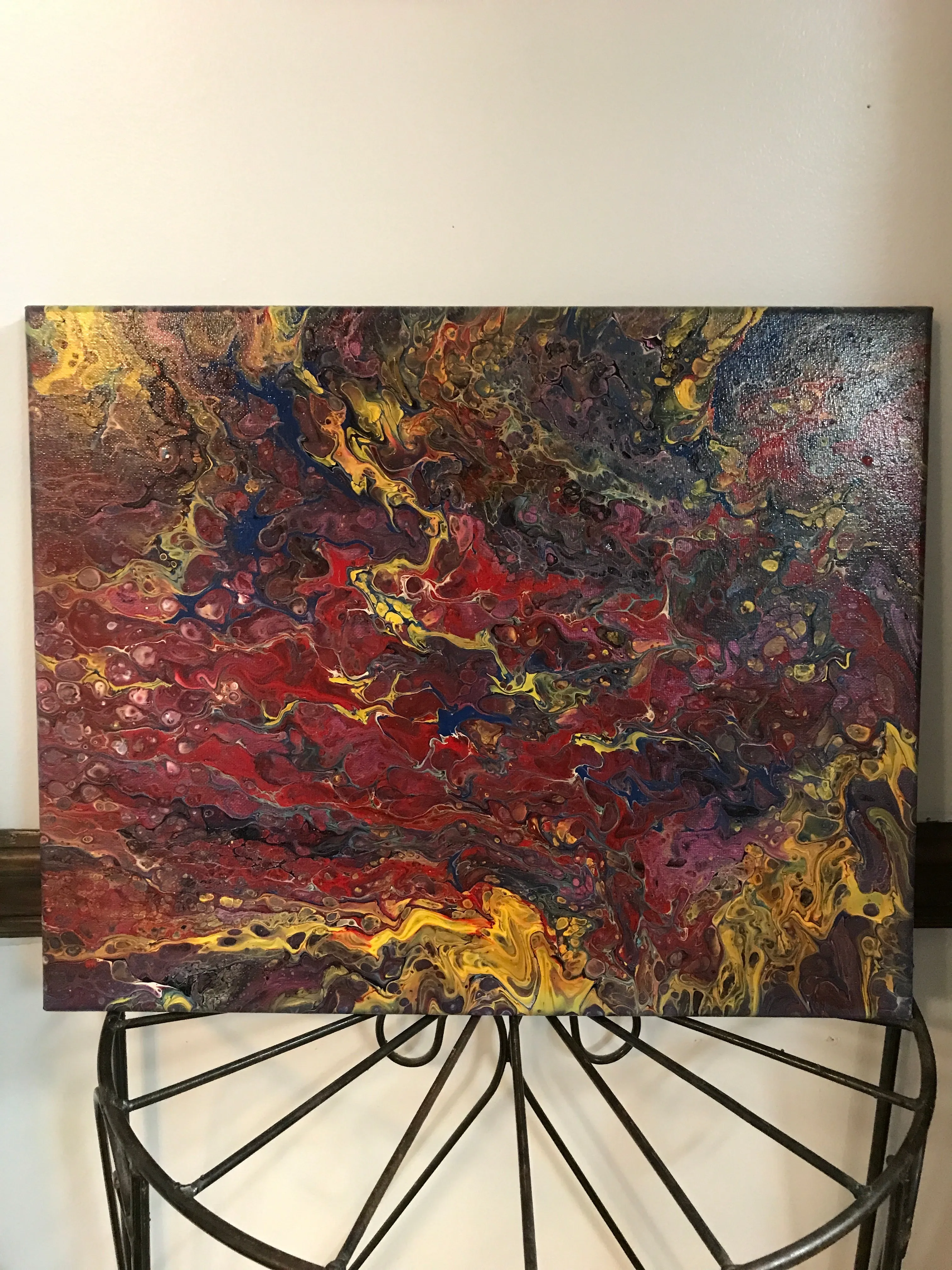 Poured Paint on Canvas Paintings