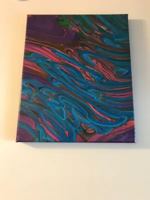 Poured Paint on Canvas Paintings