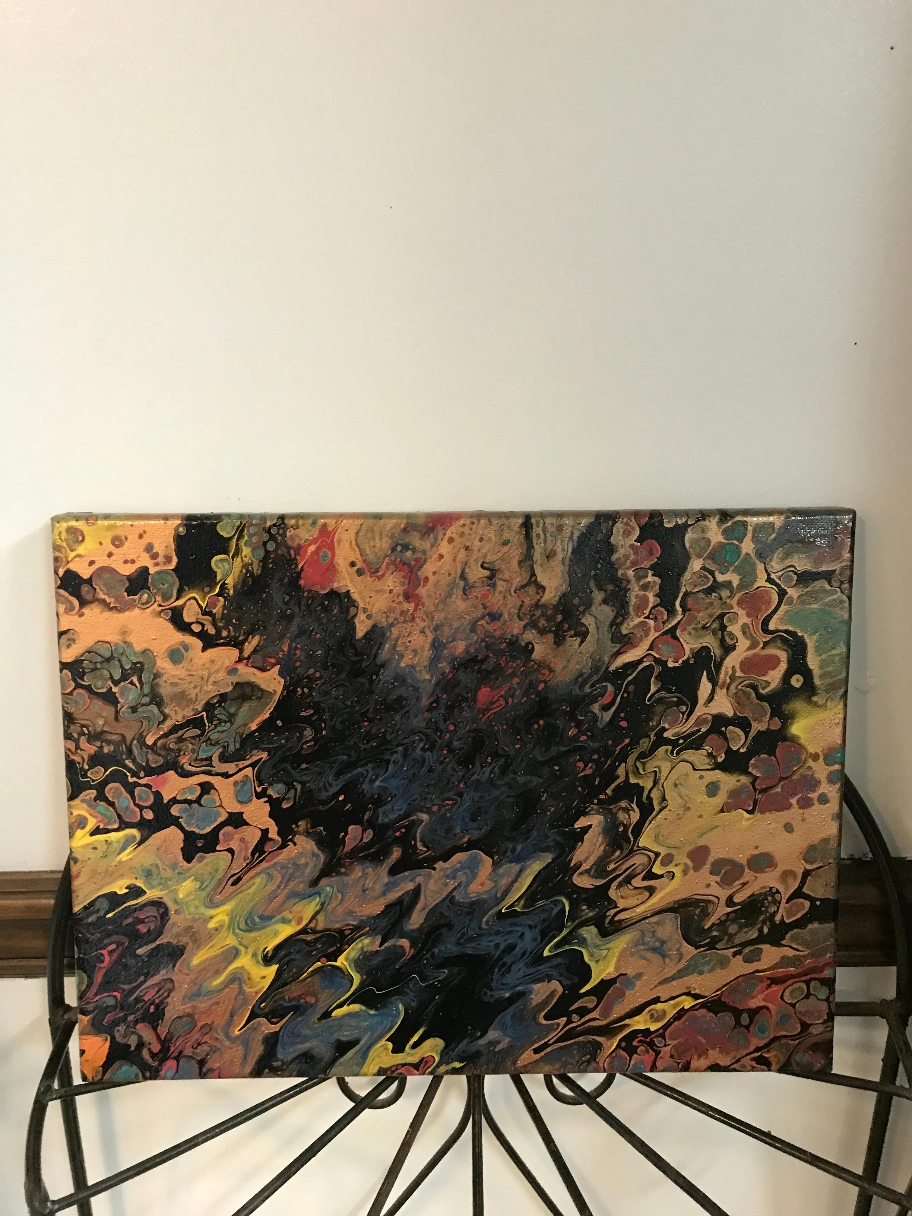 Poured Paint on Canvas Paintings