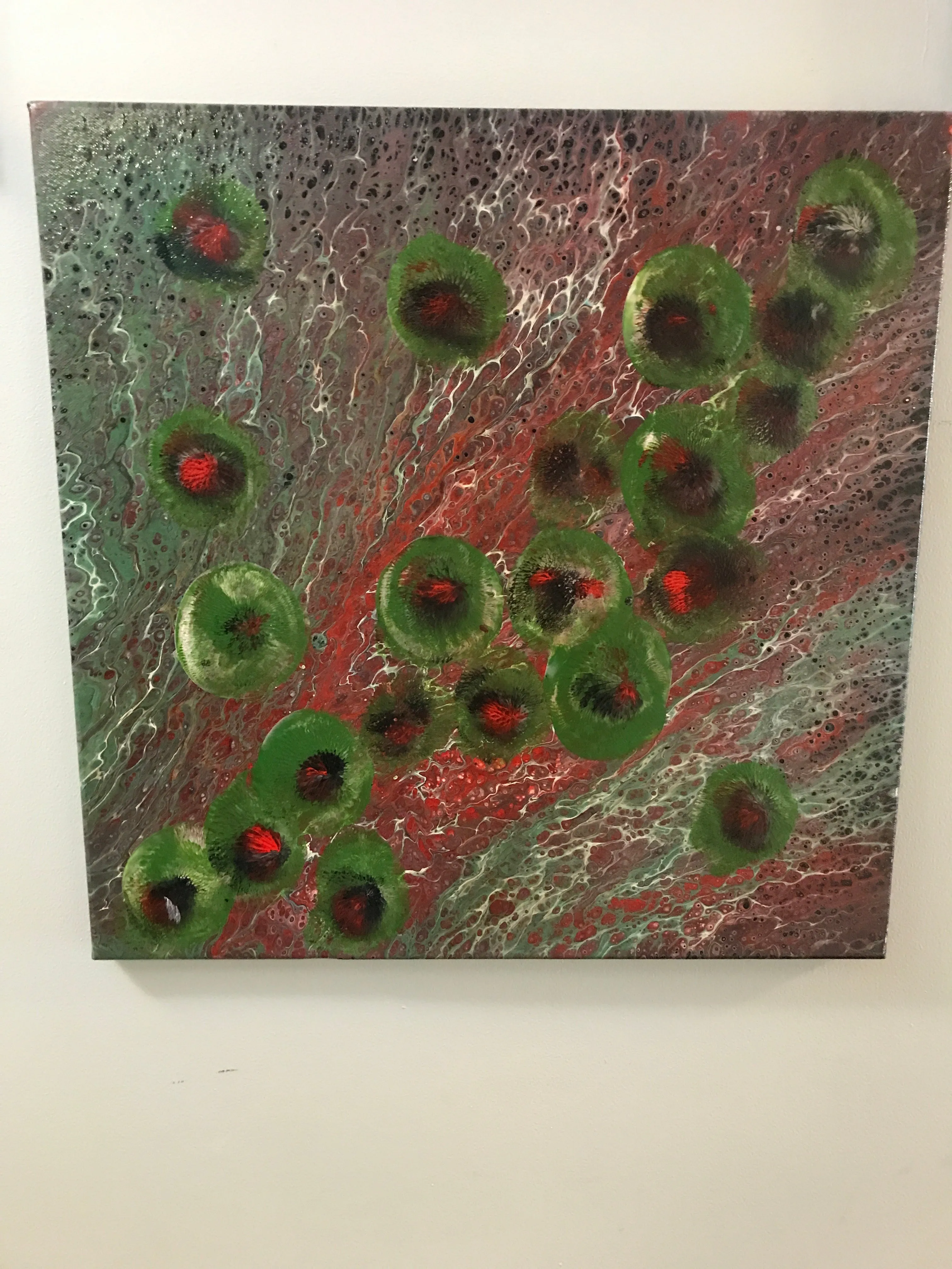 Poured Paint on Canvas Paintings