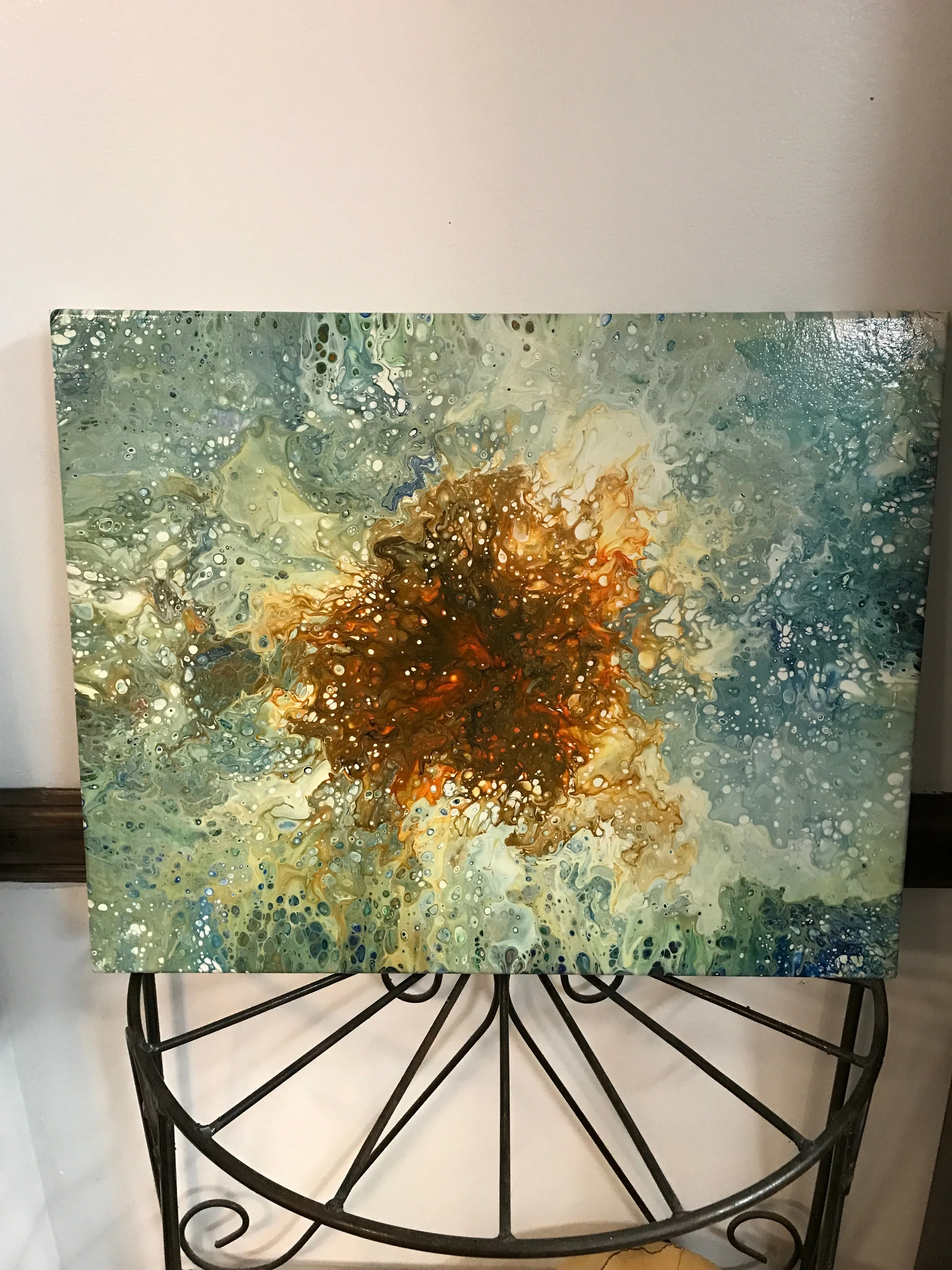 Poured Paint on Canvas Paintings