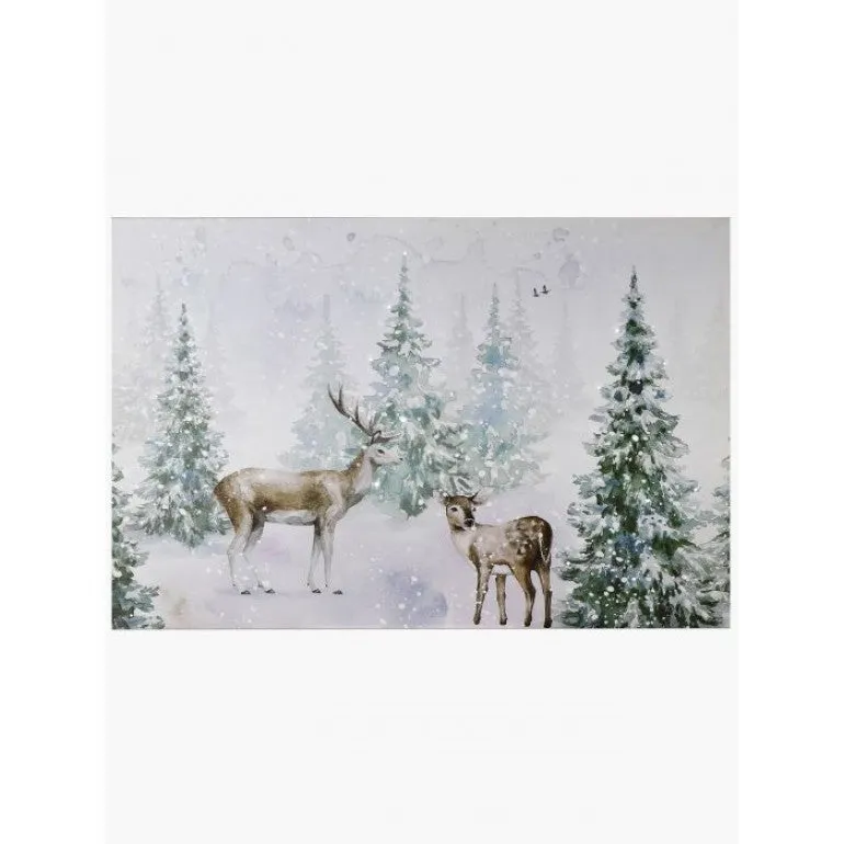 Quiet Deer Forest Lighted Print