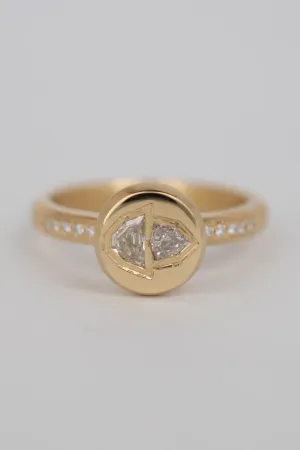 "Two Halves" OOAK Solitaire Ring