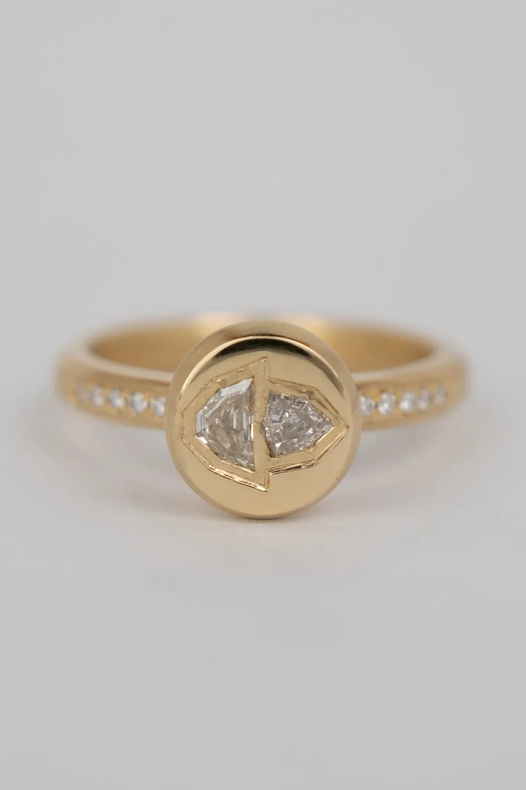 "Two Halves" OOAK Solitaire Ring