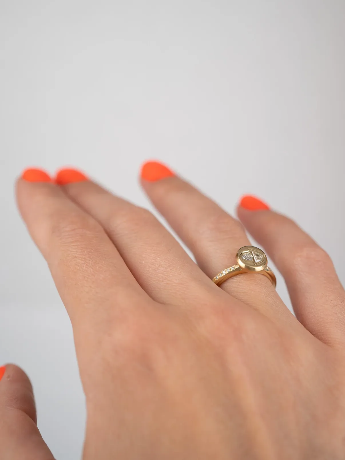 "Two Halves" OOAK Solitaire Ring
