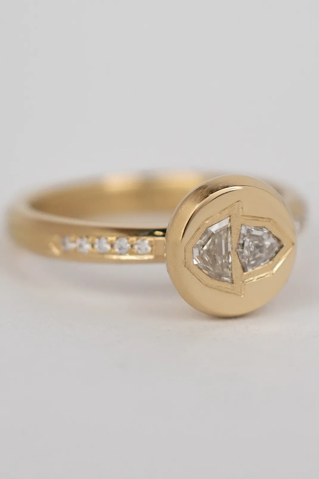 "Two Halves" OOAK Solitaire Ring