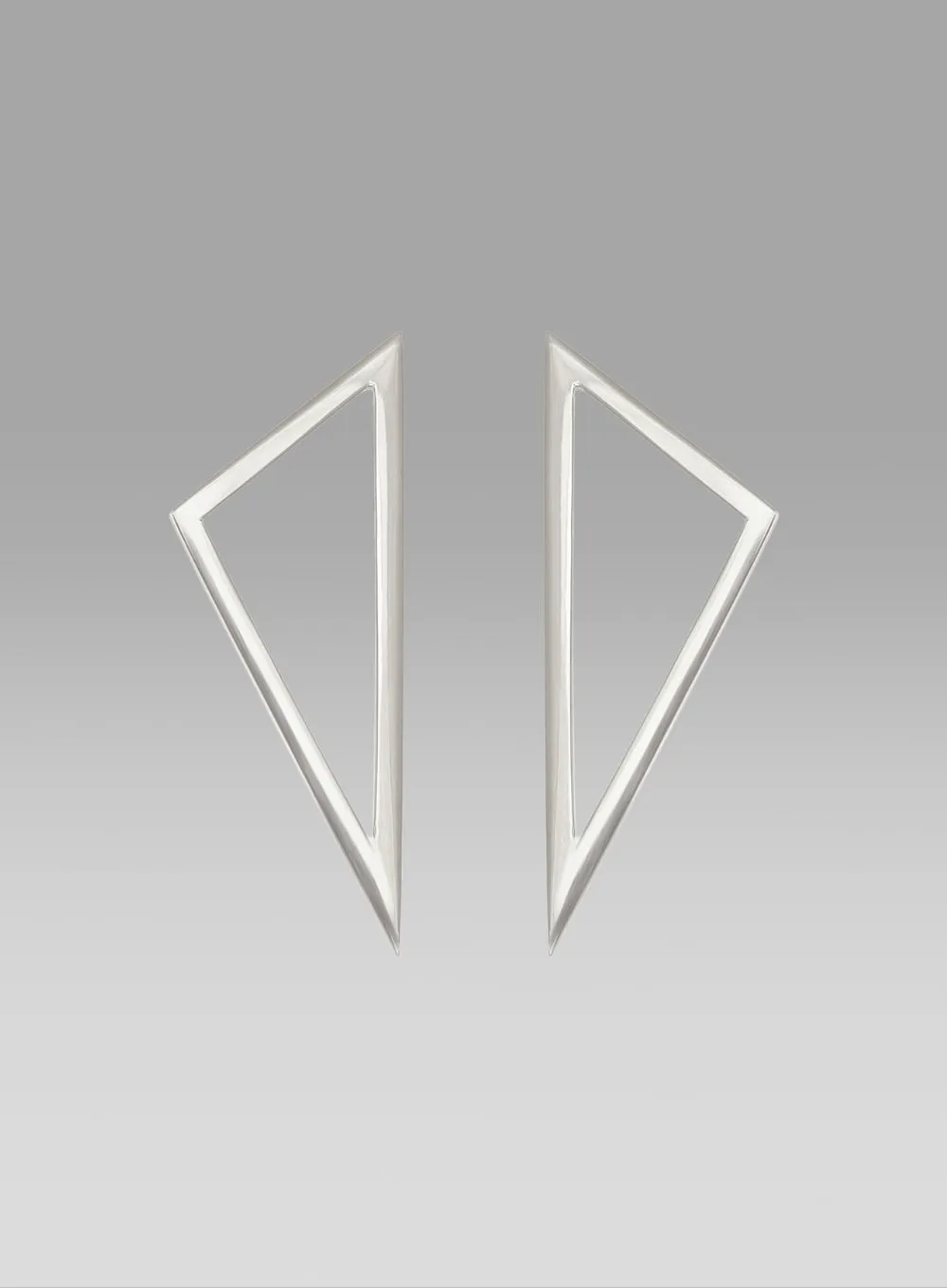 RACHEL KATZ | Medium White Gold Triangle Earrings