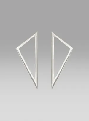RACHEL KATZ | Medium White Gold Triangle Earrings