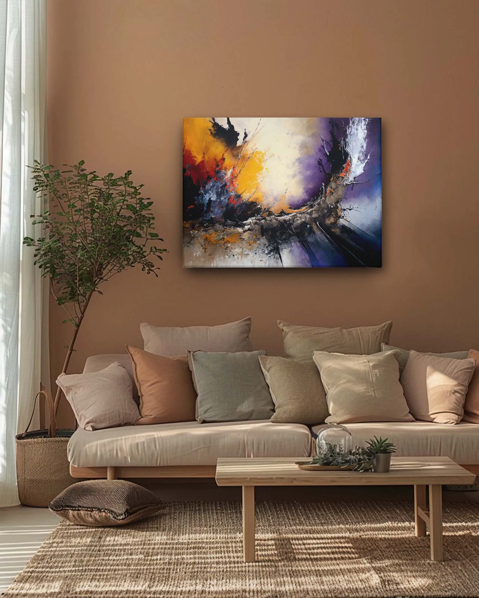 Raging sunset abstract canvas art