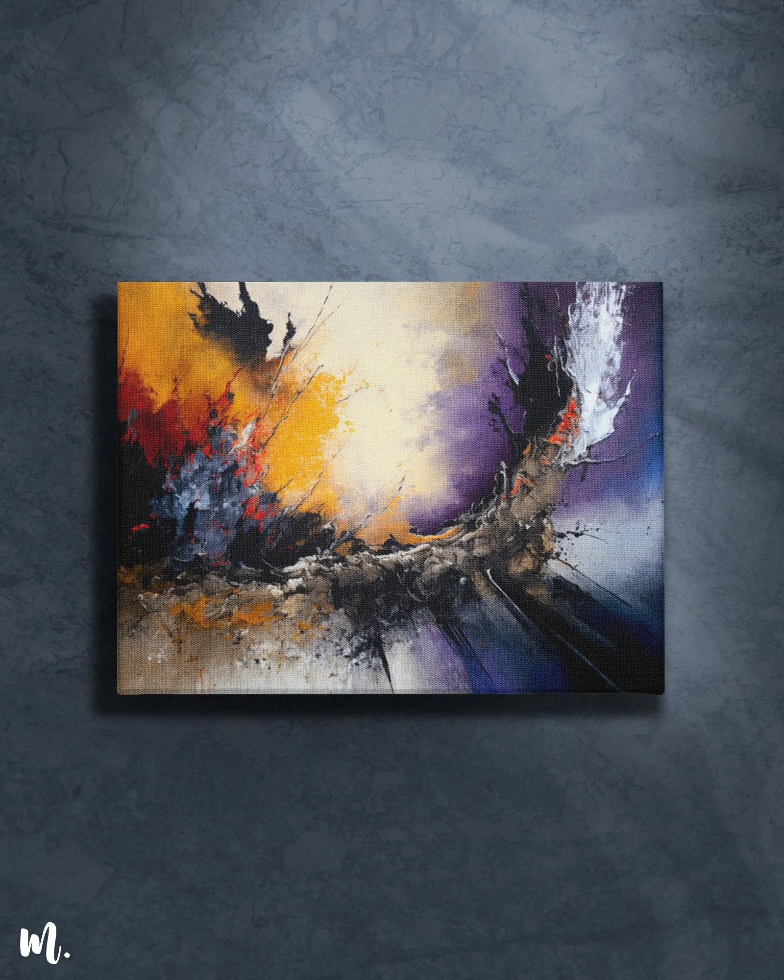 Raging sunset abstract canvas art