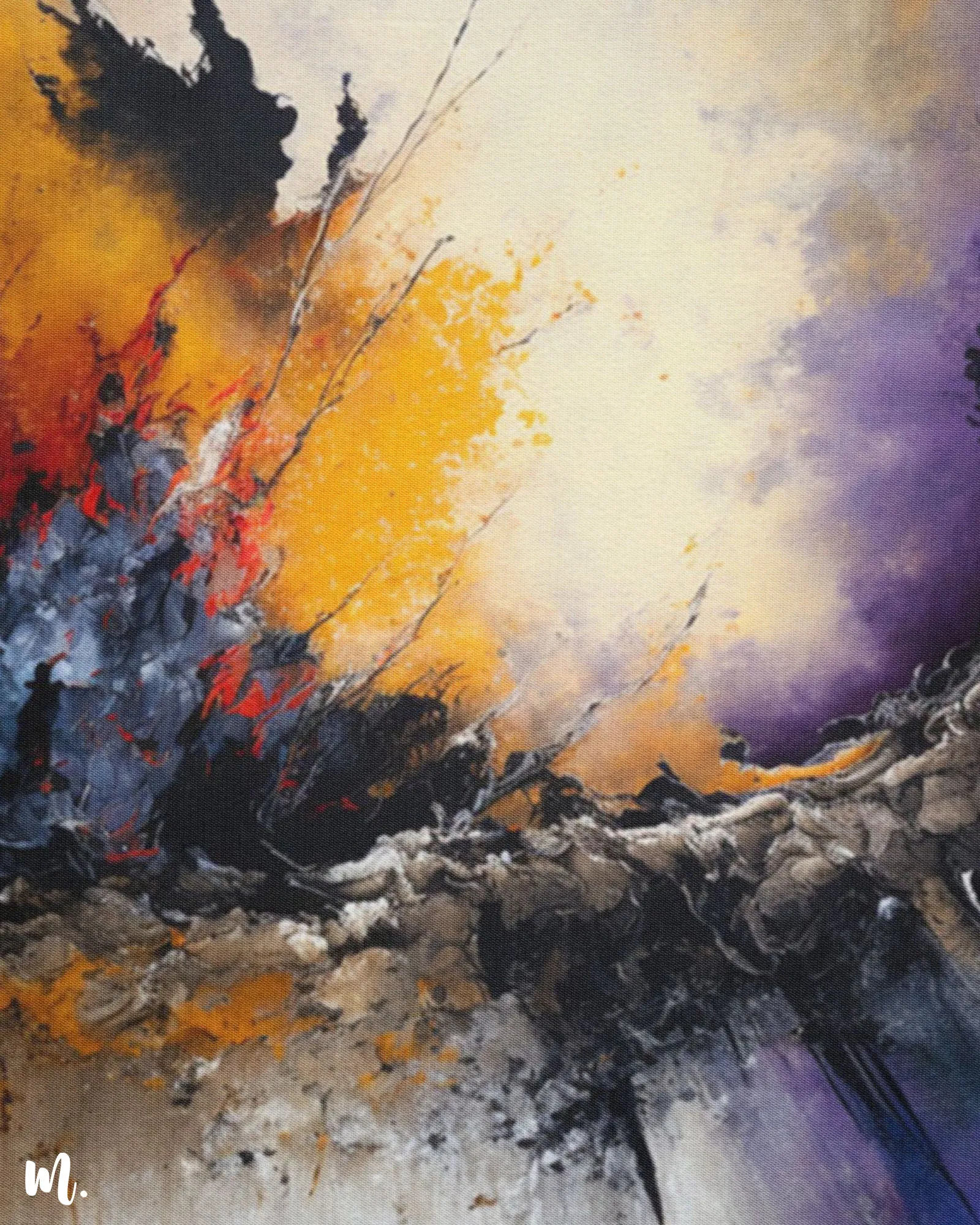 Raging sunset abstract canvas art