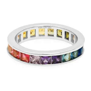 RAINBOW CHANNEL SET RING, SILVER