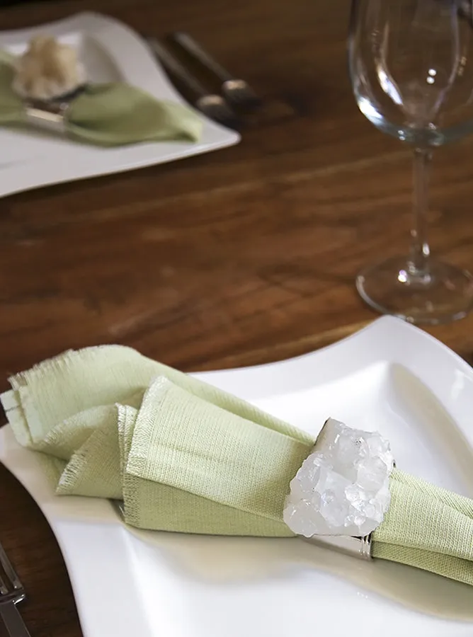 Raw Crystal Napkin Rings