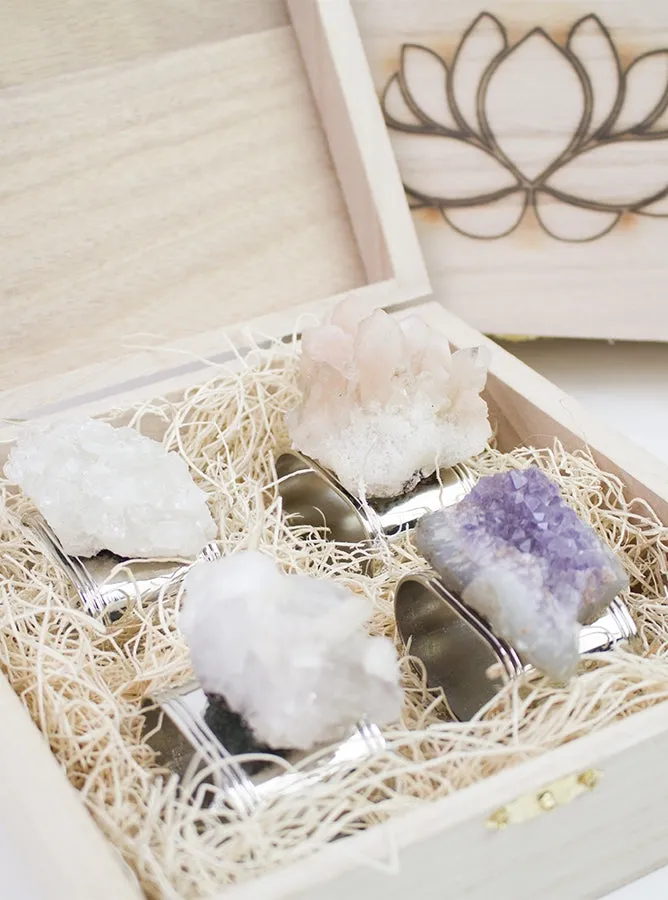 Raw Crystal Napkin Rings
