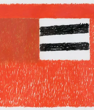 RAY MEAD "UNTITLED (FLAGS)" PASTEL, 1979
