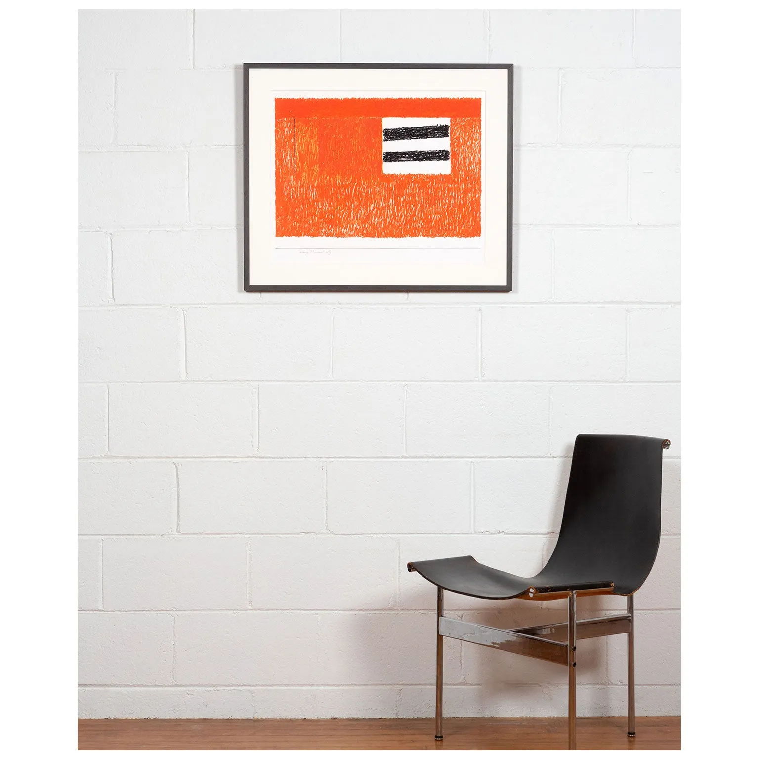 RAY MEAD "UNTITLED (FLAGS)" PASTEL, 1979
