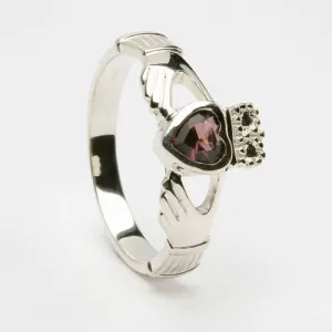 Retired JUNE Birthstone Silver Claddagh Ring LS-BSR-6