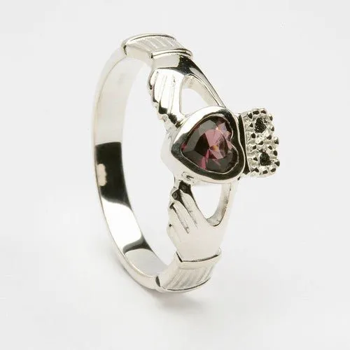 Retired JUNE Birthstone Silver Claddagh Ring LS-BSR-6
