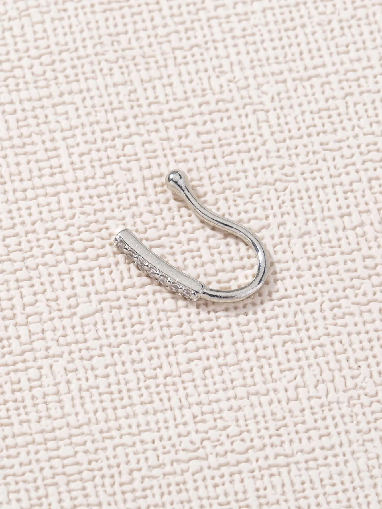 Rhinestone Decor Nose Stud - Silver- FD ⚡