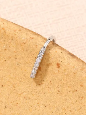 Rhinestone Decor Nose Stud - Silver- FD ⚡