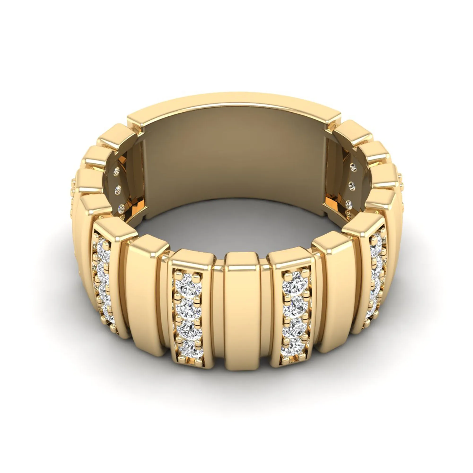 Ribbed Diamond Ring