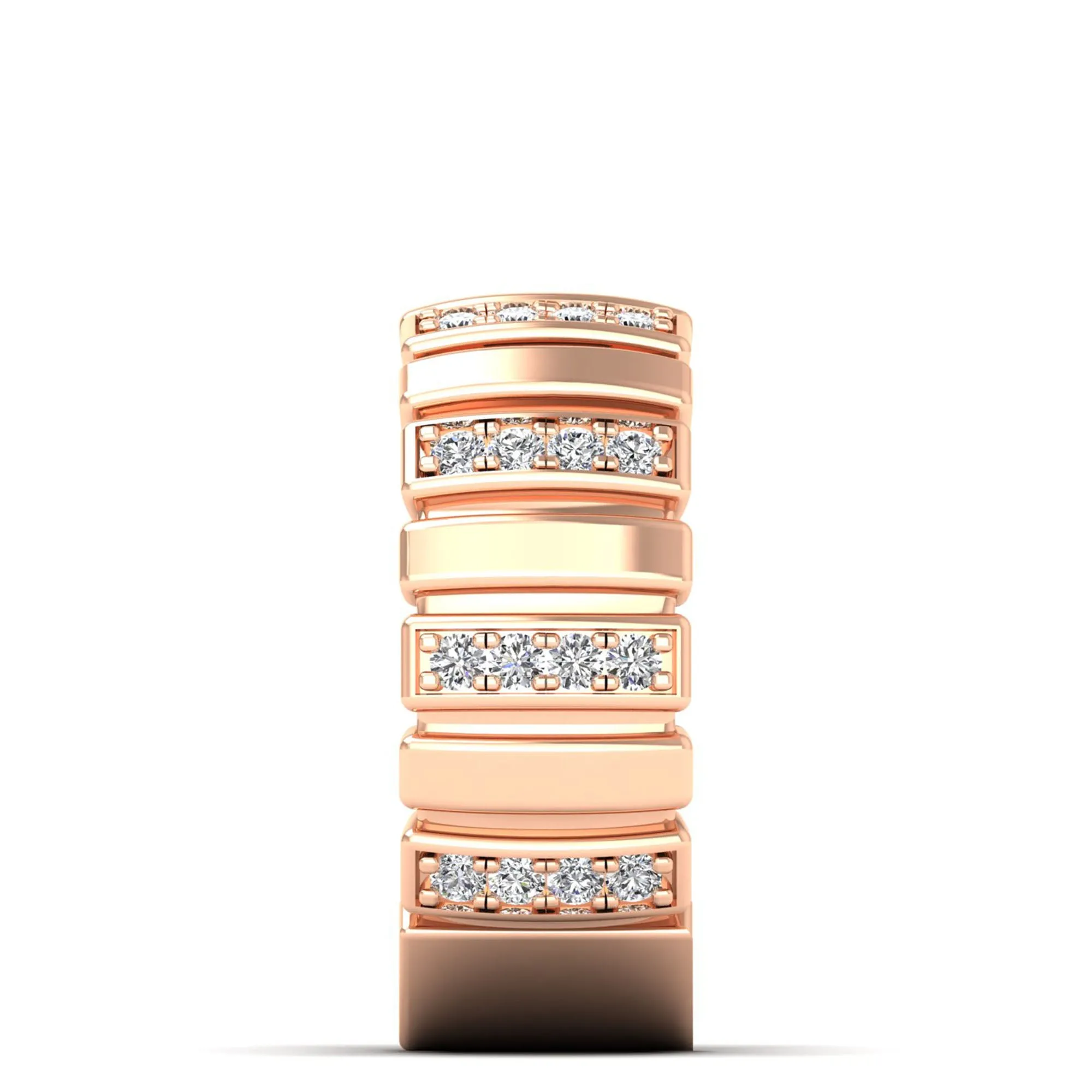 Ribbed Diamond Ring