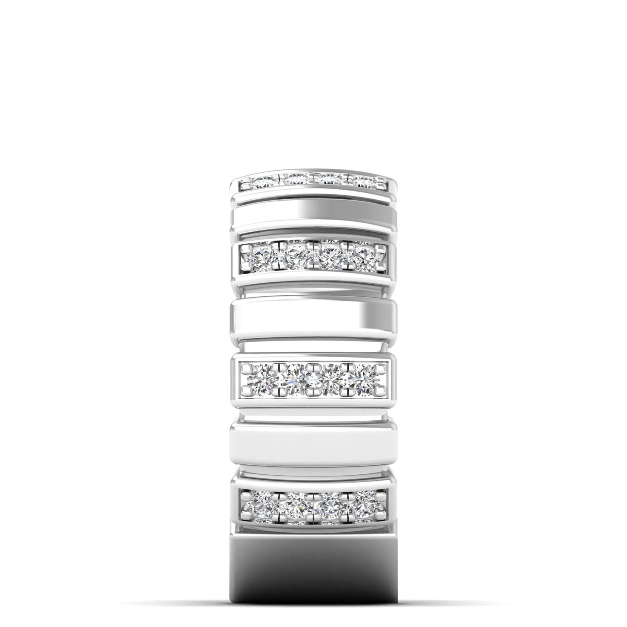 Ribbed Diamond Ring