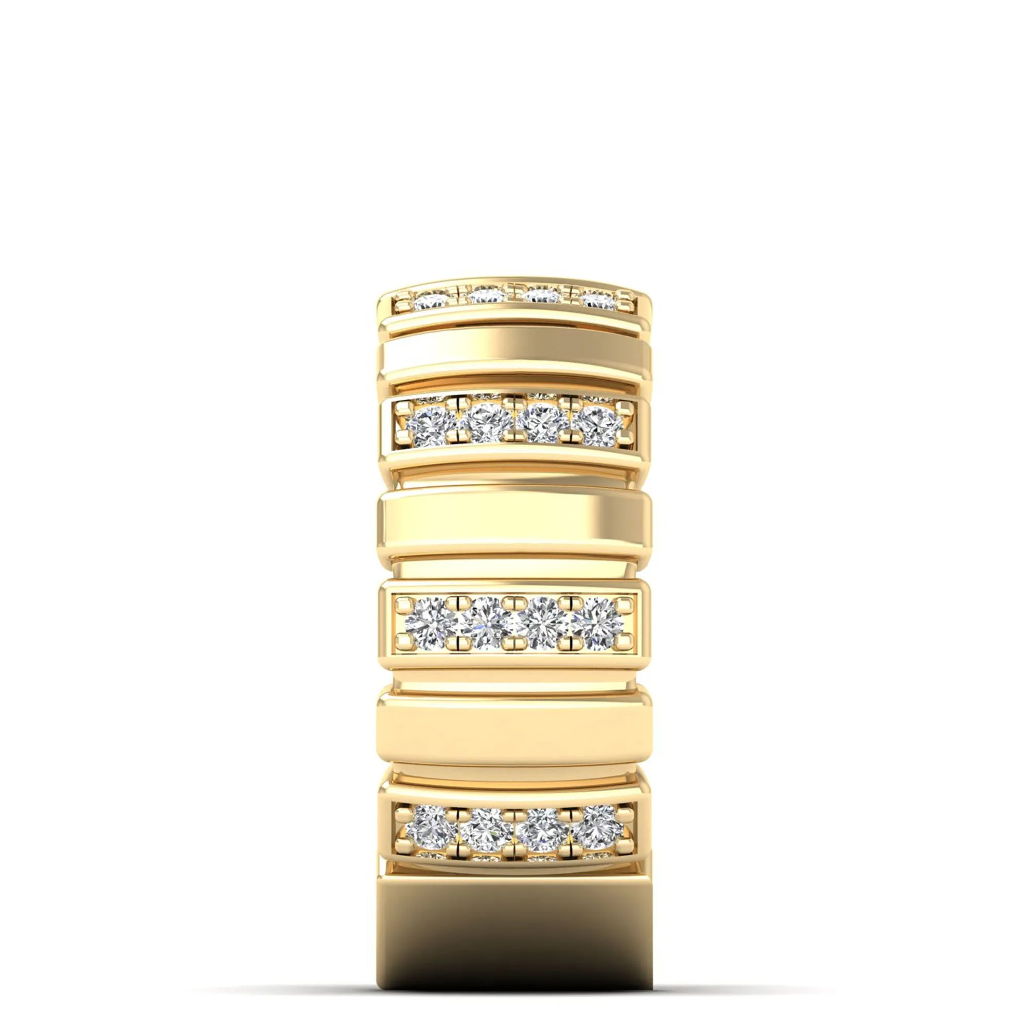 Ribbed Diamond Ring
