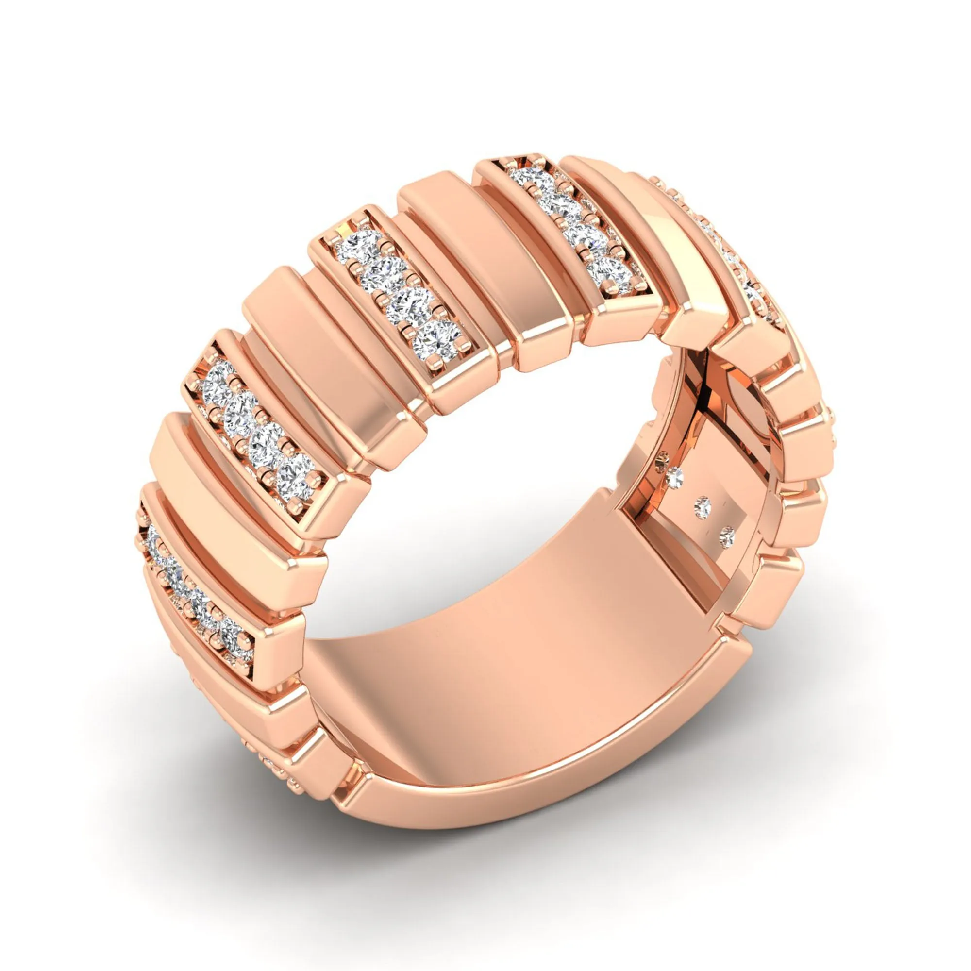 Ribbed Diamond Ring