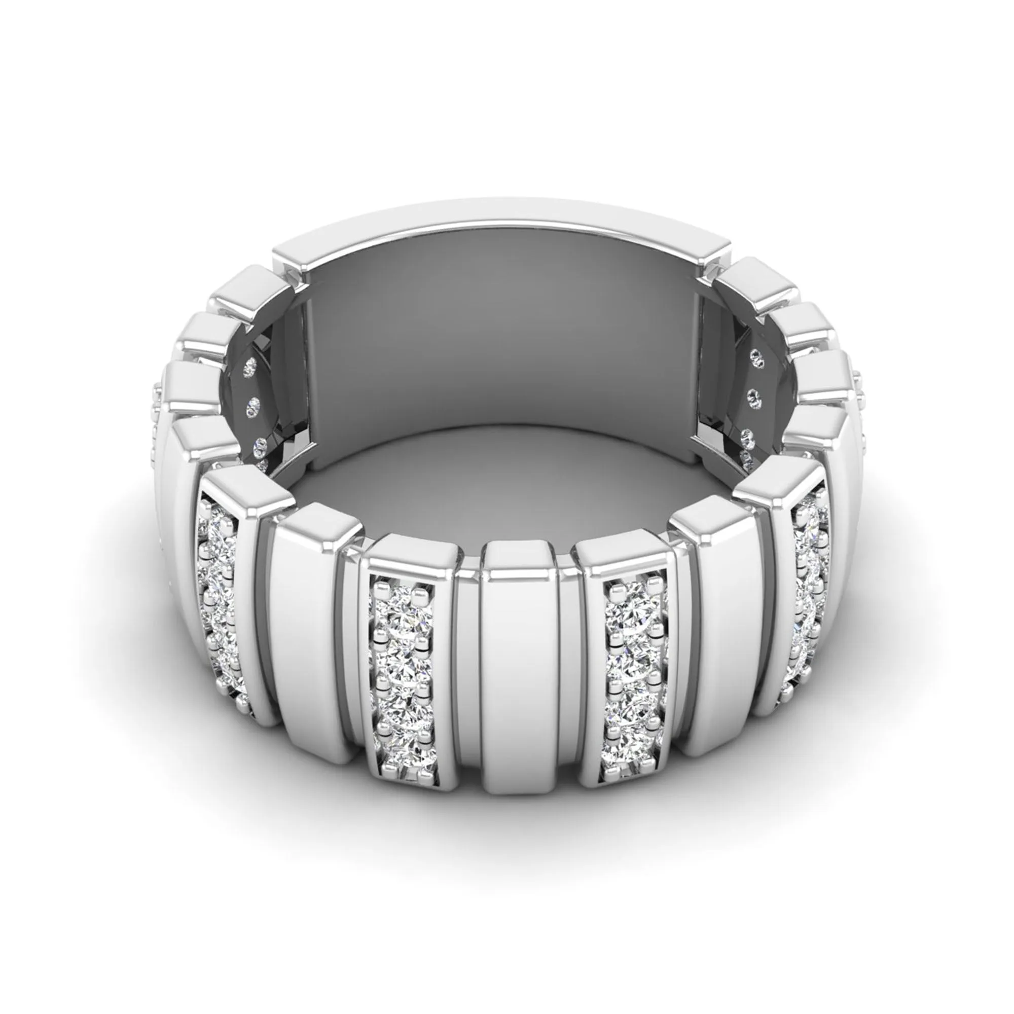 Ribbed Diamond Ring