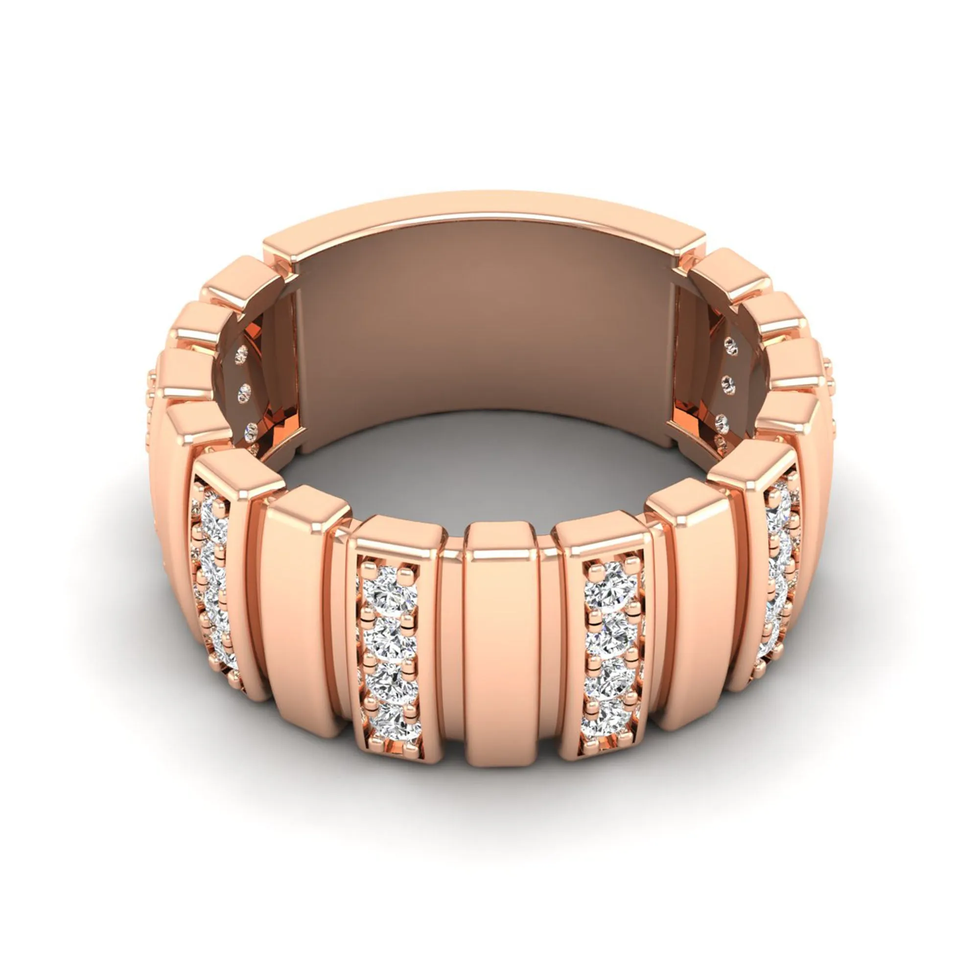 Ribbed Diamond Ring