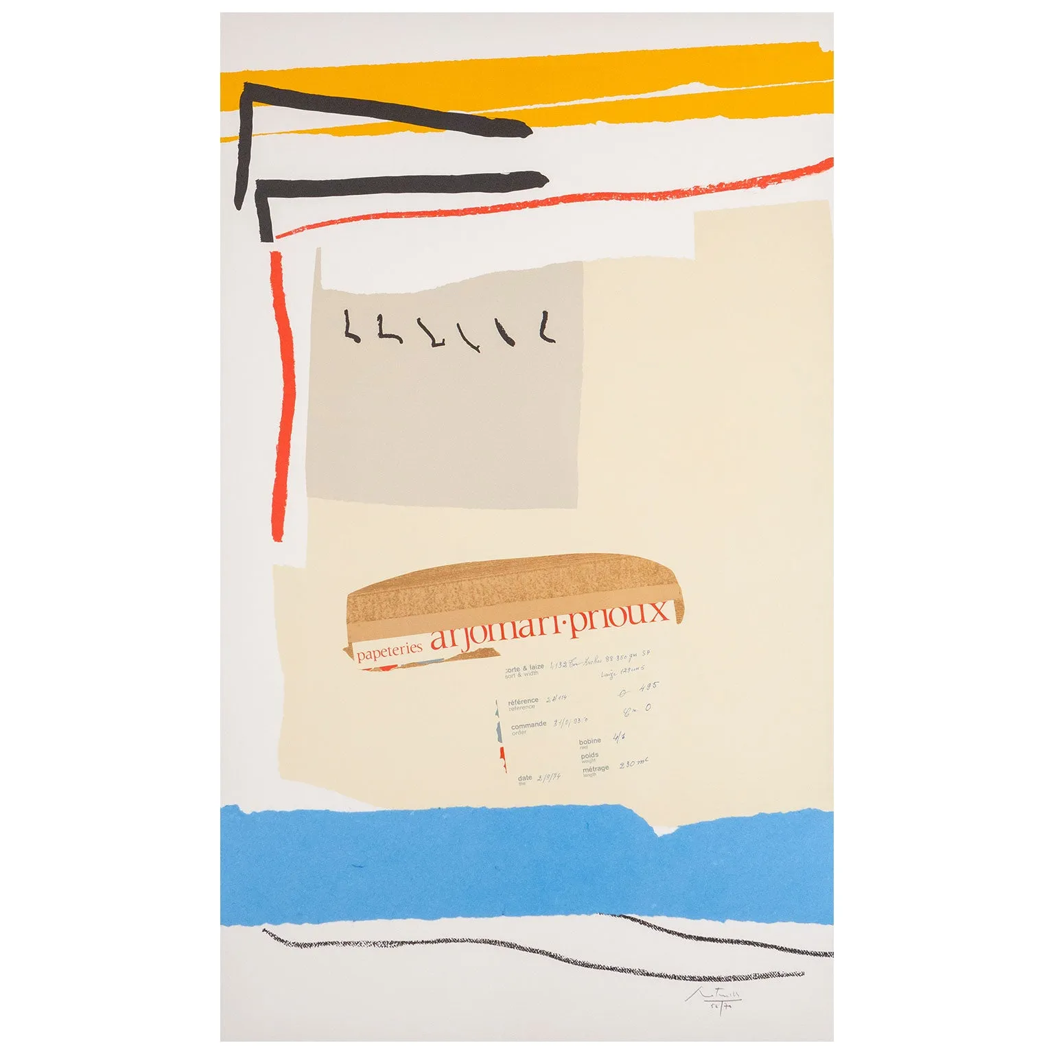 ROBERT MOTHERWELL "AMERICA-LA FRANCE VARIATIONS III" , 1984