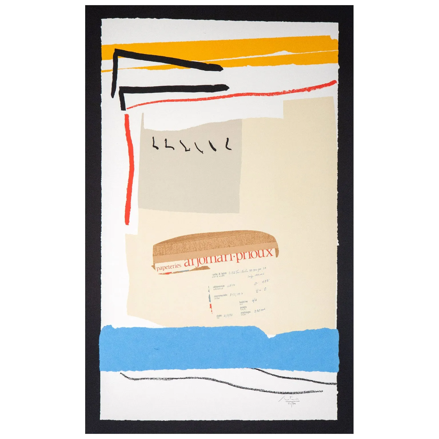 ROBERT MOTHERWELL "AMERICA-LA FRANCE VARIATIONS III" , 1984