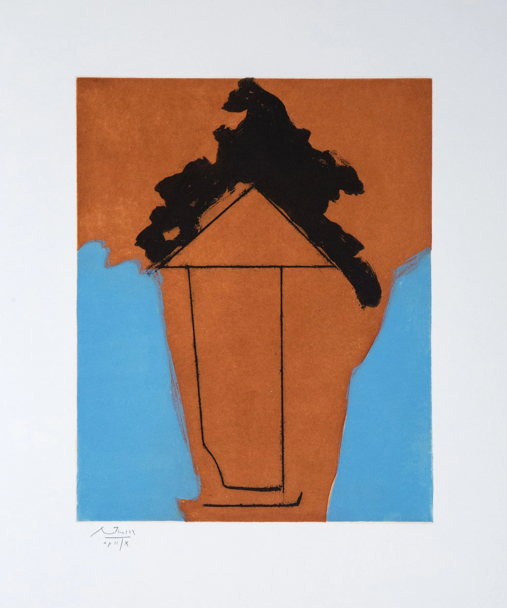 ROBERT MOTHERWELL "THE PERSIAN II" AQUATINT, 1985