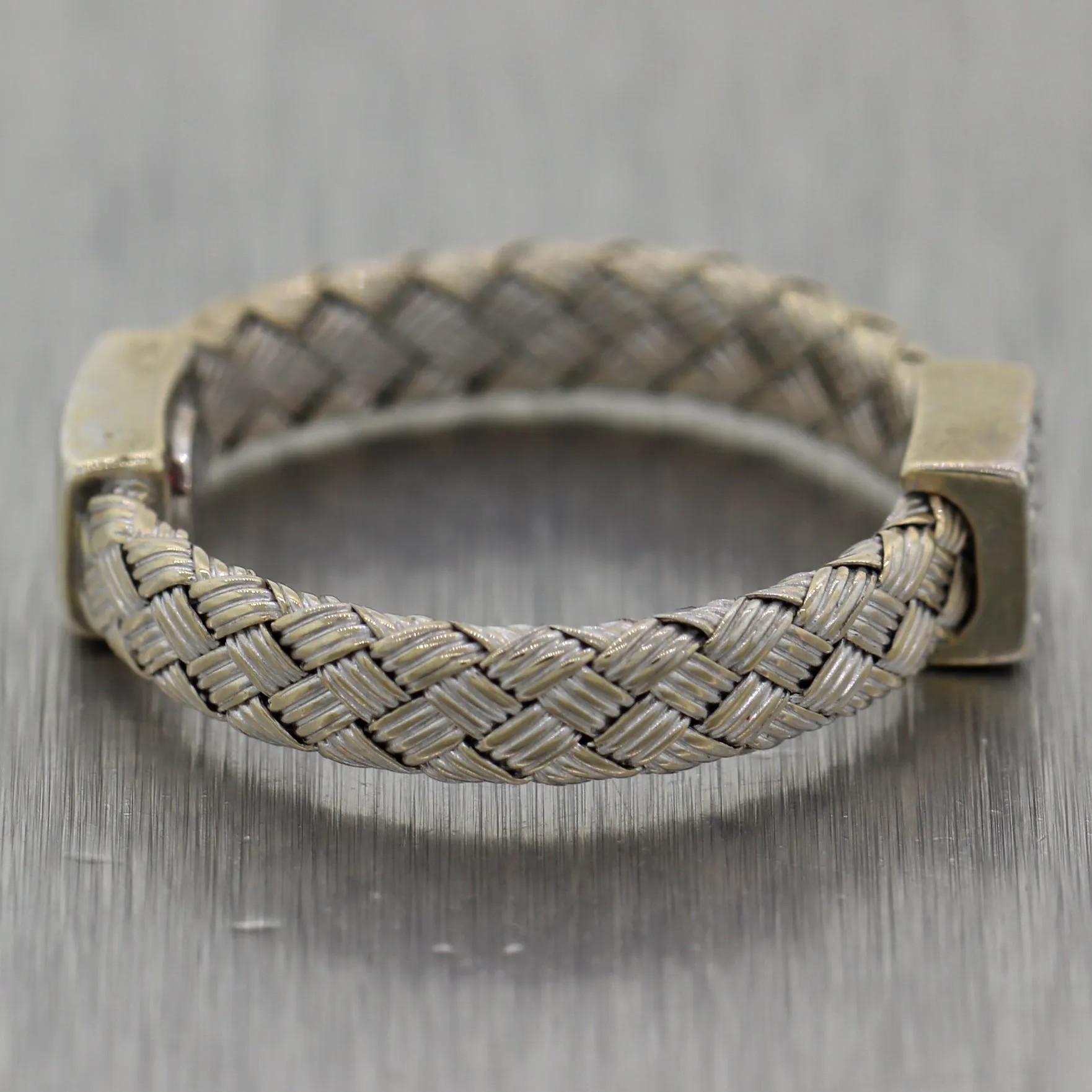 Roberto Coin 18k White Gold Diamond Primavera Woven Band Ring